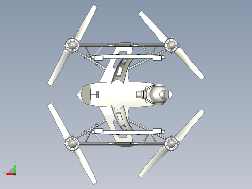 yuneec q500四轴无人机3D建模图纸后视缩略图