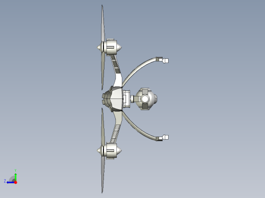 yuneec q500四轴无人机3D建模图纸右视缩略图