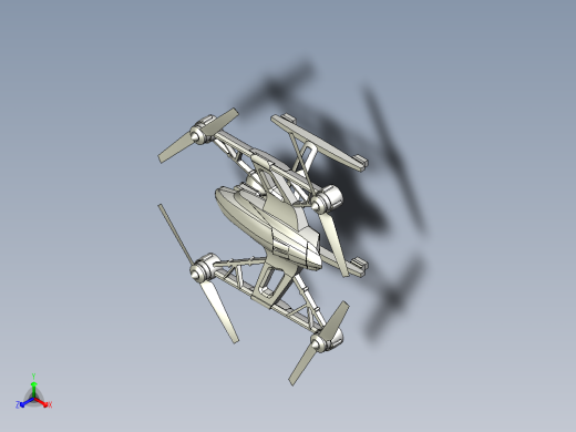 yuneec q500四轴无人机3D建模图纸正等轴测缩略图