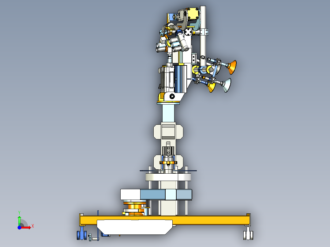仿生机械夹爪与臂杆三维模型--1877397前视图