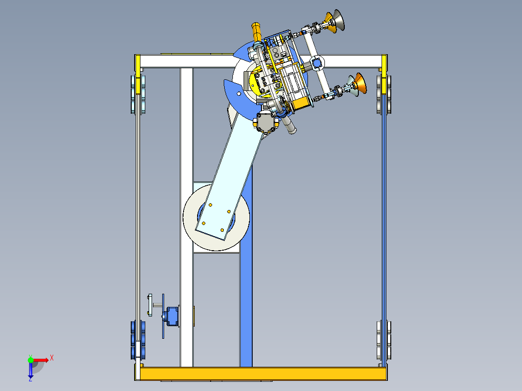 仿生机械夹爪与臂杆三维模型--1877397俯视图