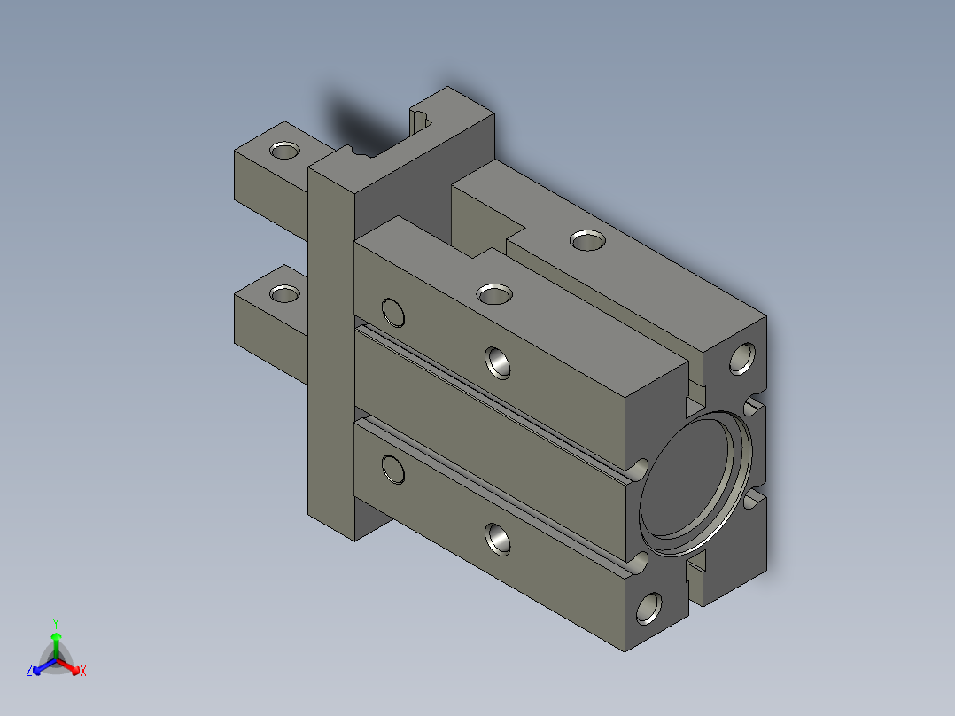 夹爪气缸HFZ25(CL)ZC正等轴测图
