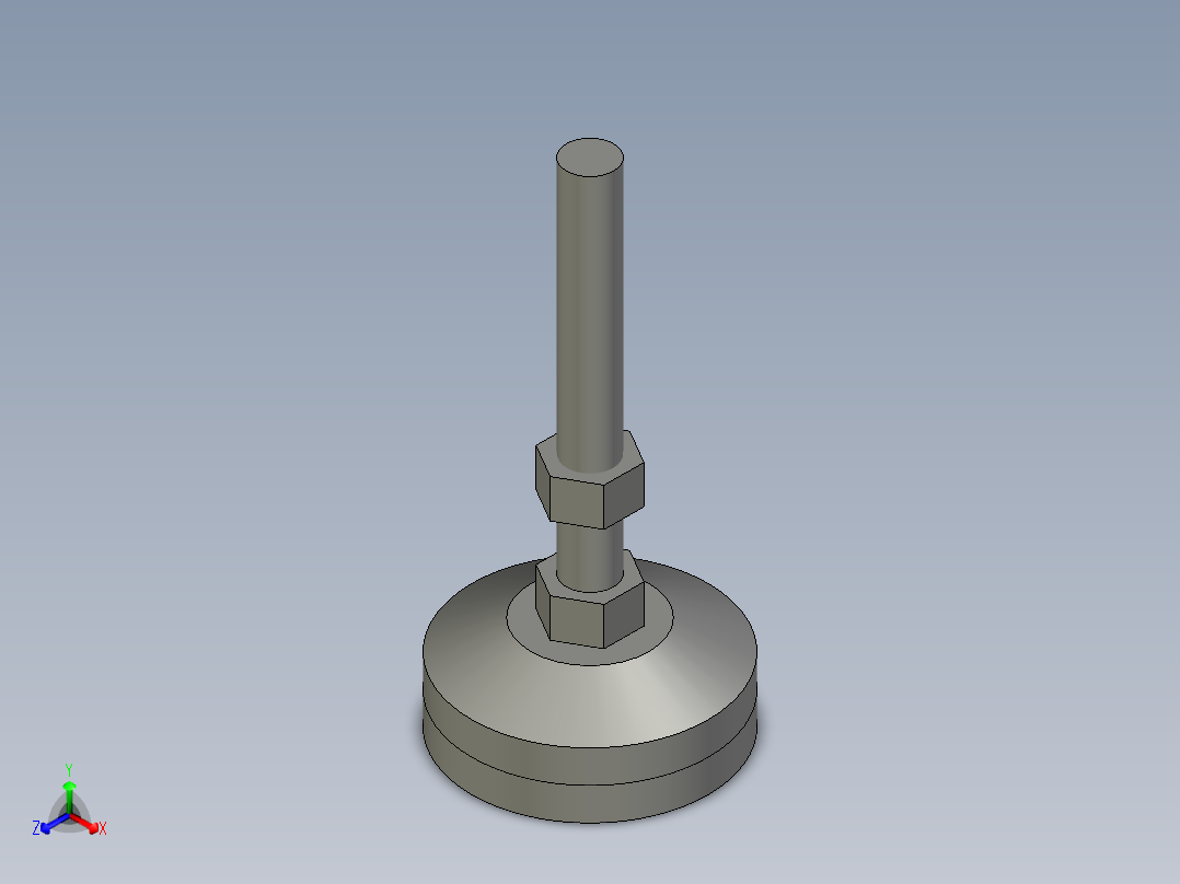 实芯脚杯D80-M16x120-V正等轴测图