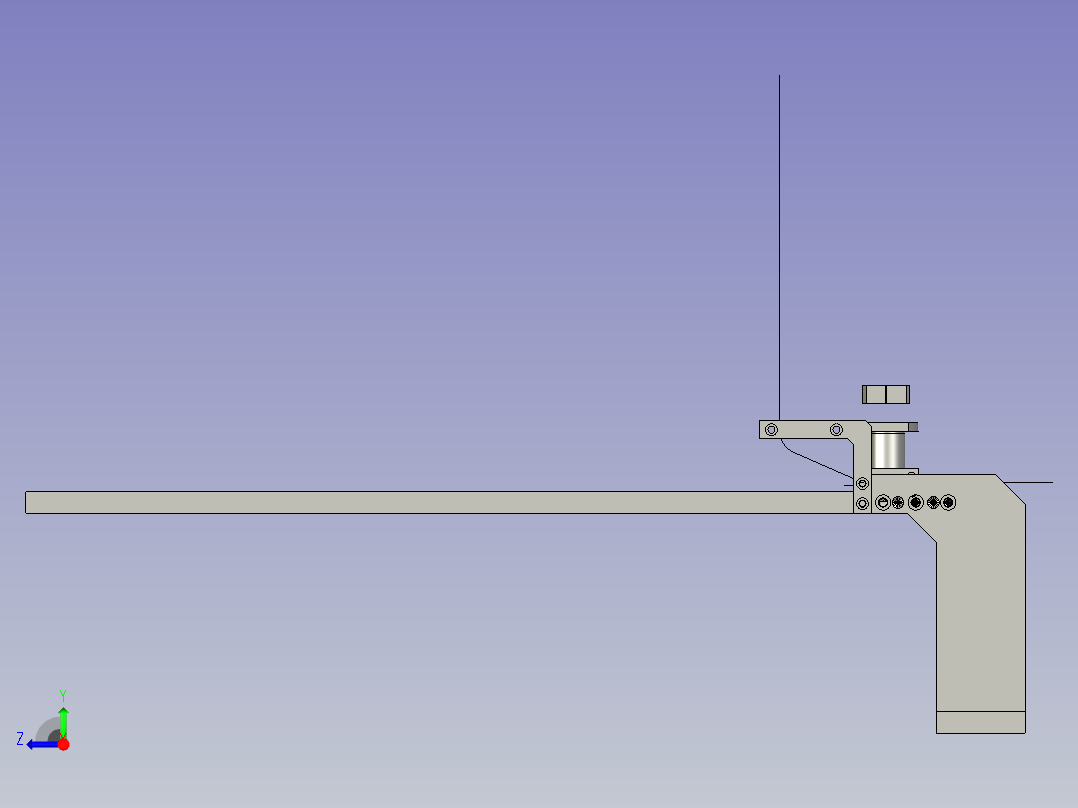 ST40---二工位1气动切刀弹簧组件-a右视图