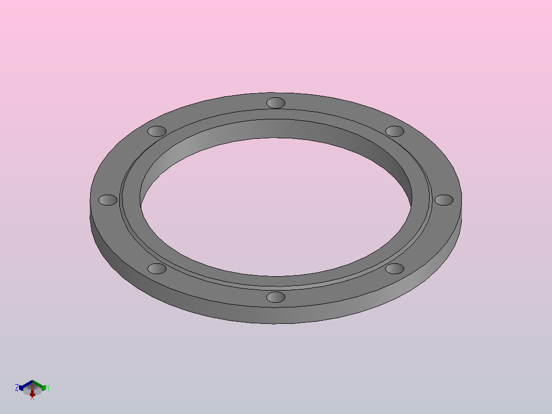 焊接法兰(PN1.6)_法兰 350正等轴测图