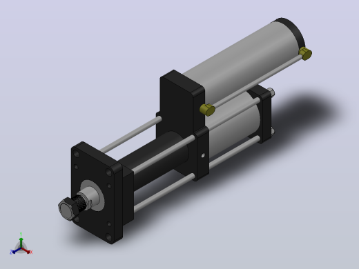 MPT-10T系列标准型[MPT-100-150-10-10T-M2-S1-0°]气压增压缸正等轴测缩略图