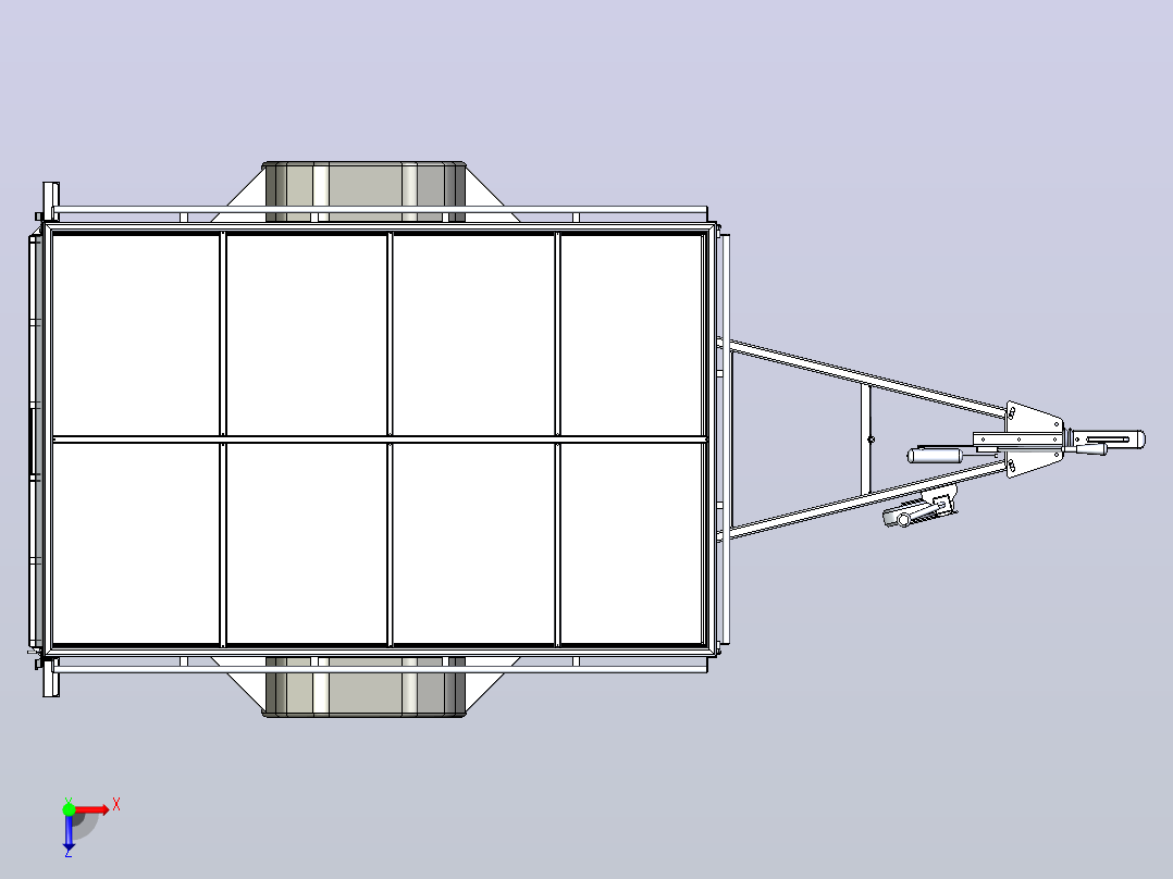 8x5FT农场拖车俯视图