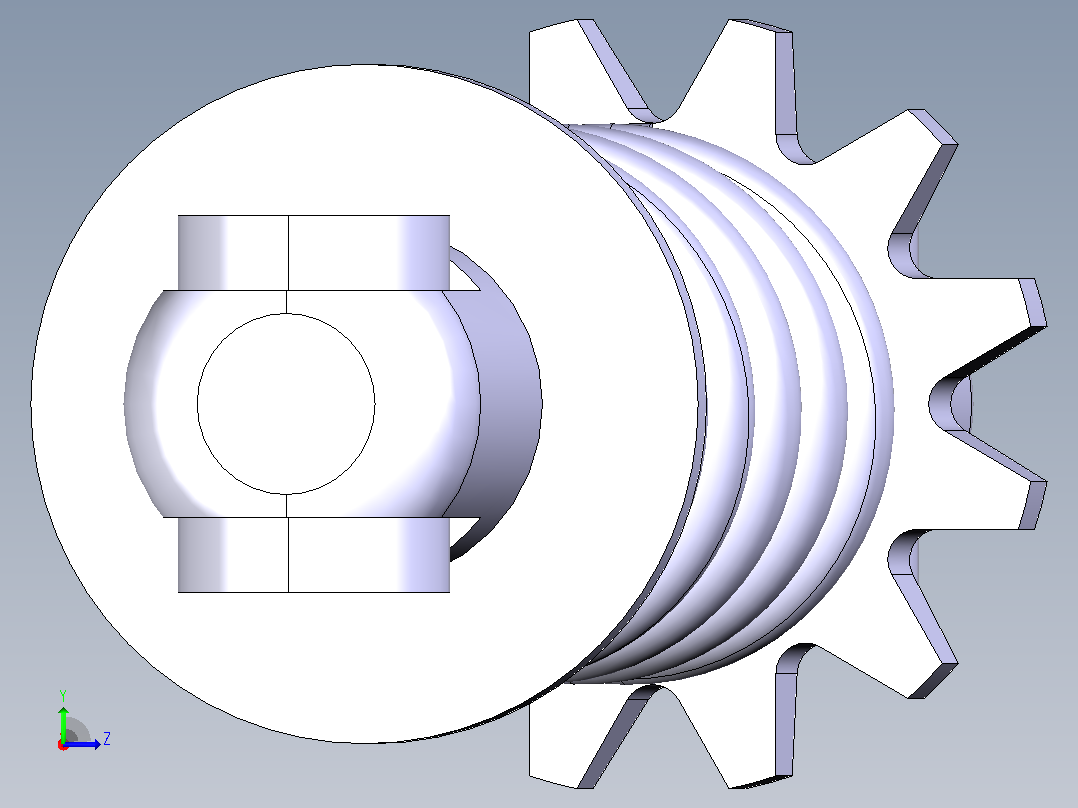 减震器总成_3D CAD模型左视图