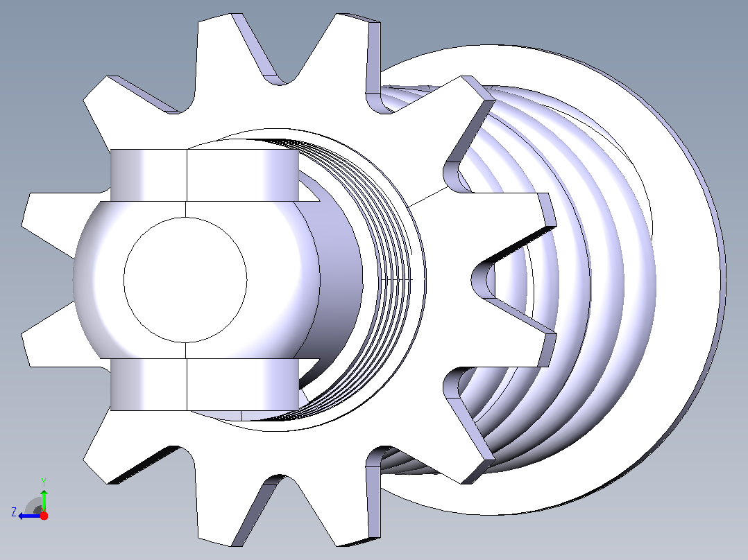 减震器总成_3D CAD模型右视图