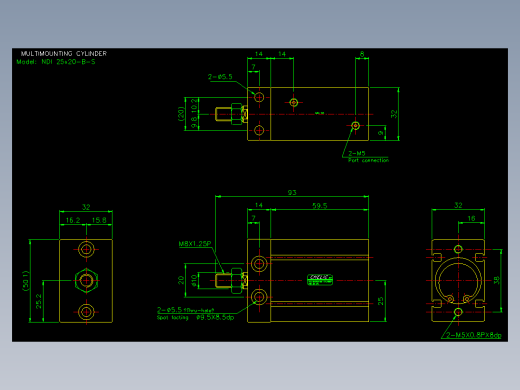 气立可CHELIC气缸油缸2D-NDI25x20-B-S