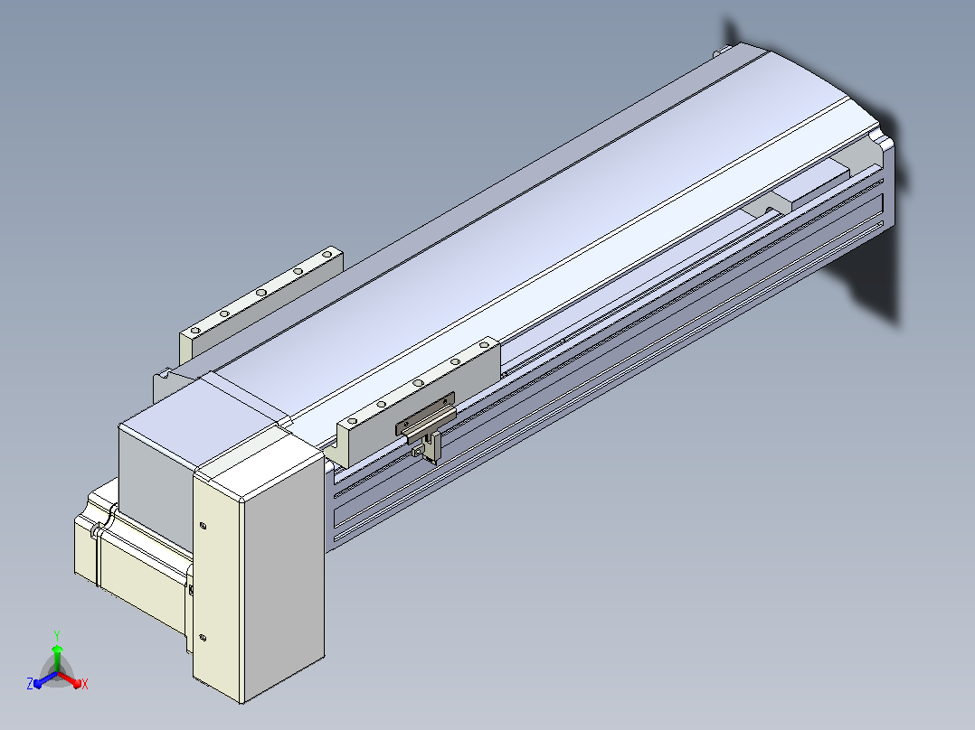 皮带直线轴半封闭可选导轨TPA-HNB-175D-140-L300-RP-Y-P75-N3正等轴测图