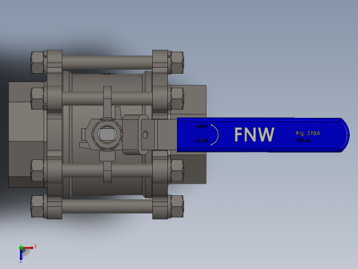 FNW-FNW310ASWM三片式内螺纹球阀俯视缩略图