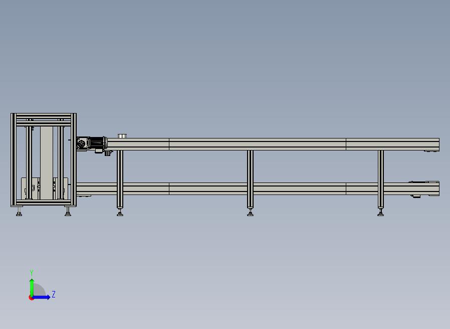 自动流水线自动上下料送料左视图