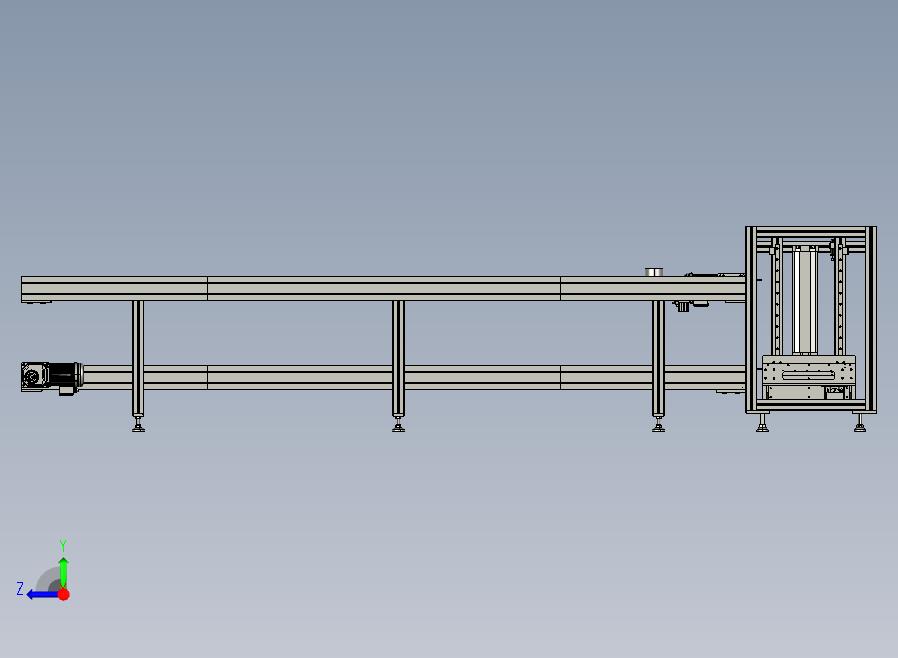 自动流水线自动上下料送料右视图