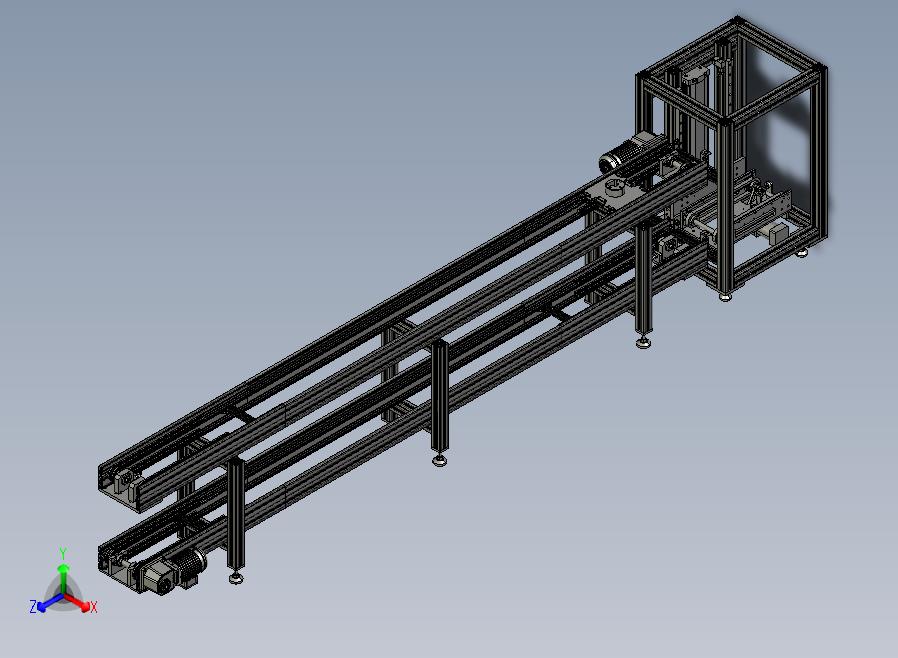 自动流水线自动上下料送料正等轴测图