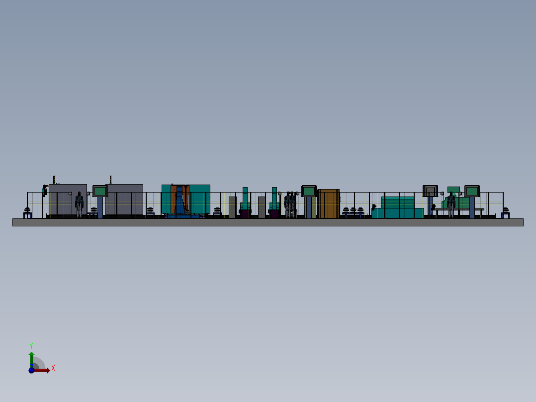齿轮轴加工生产线前视图