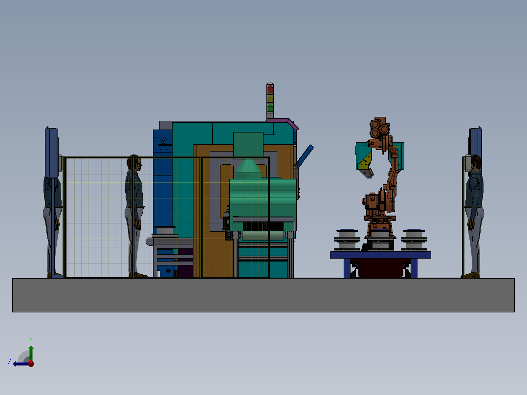 齿轮轴加工生产线右视图