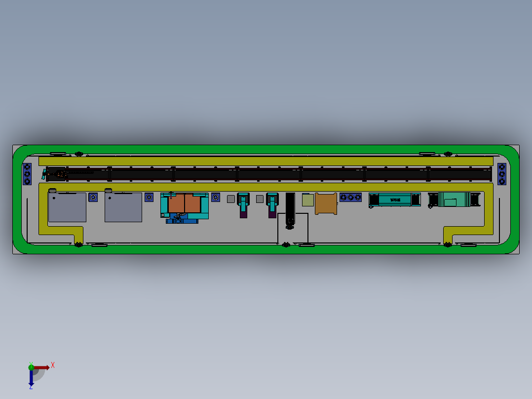 齿轮轴加工生产线俯视图