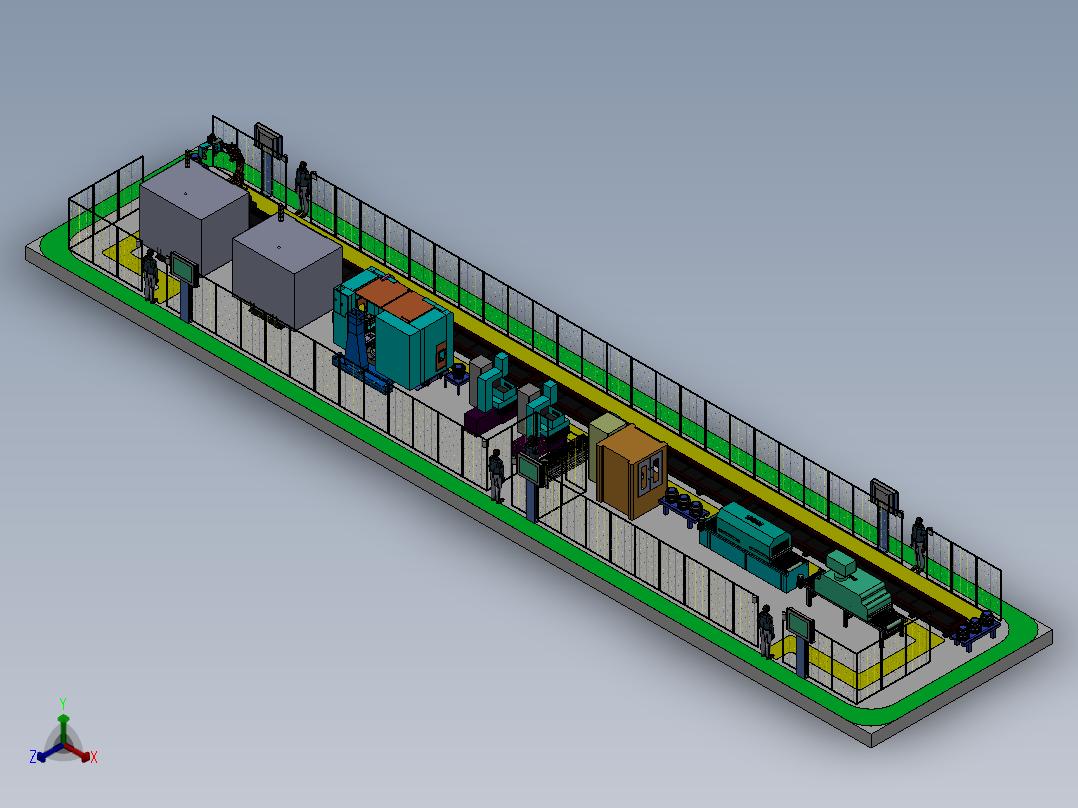 齿轮轴加工生产线正等轴测图