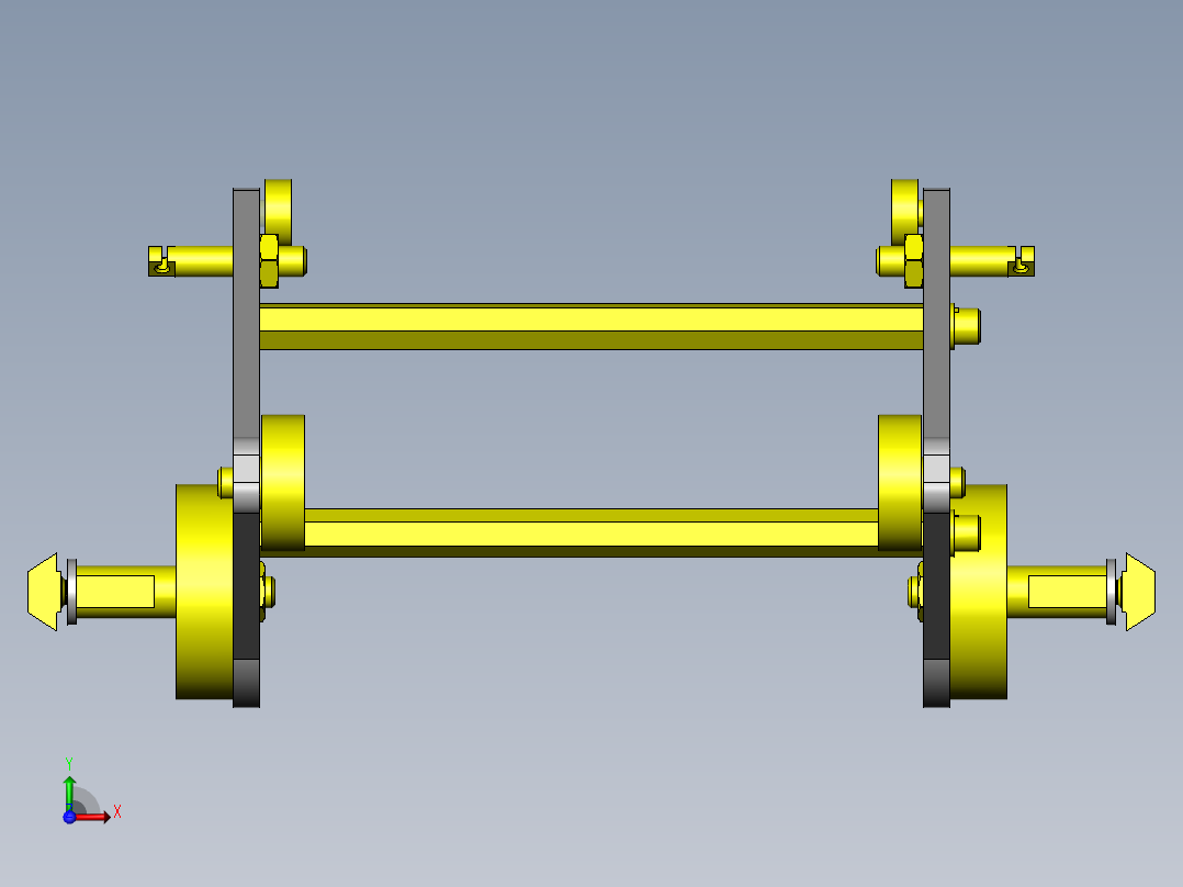 带避让组件的传送带前视图