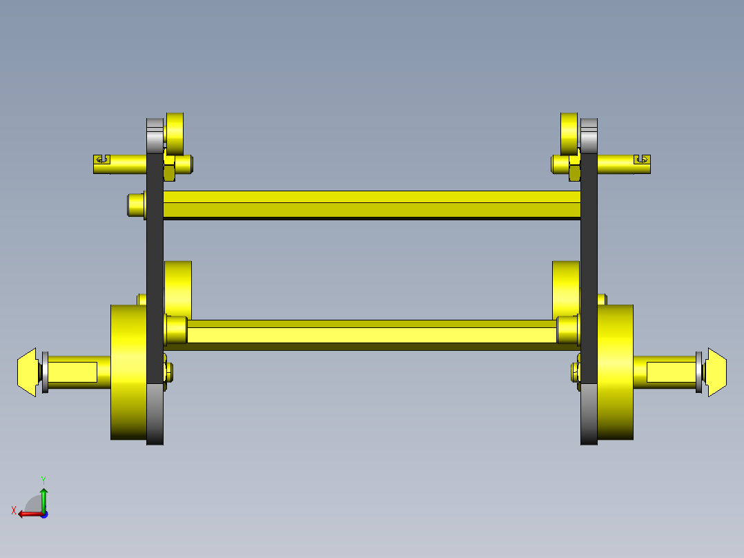 带避让组件的传送带后视图