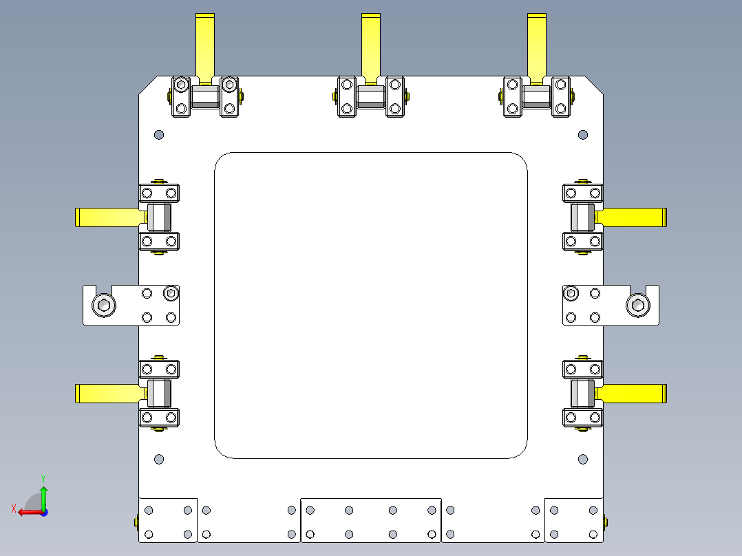 使用固定把手开闭盖子后视图