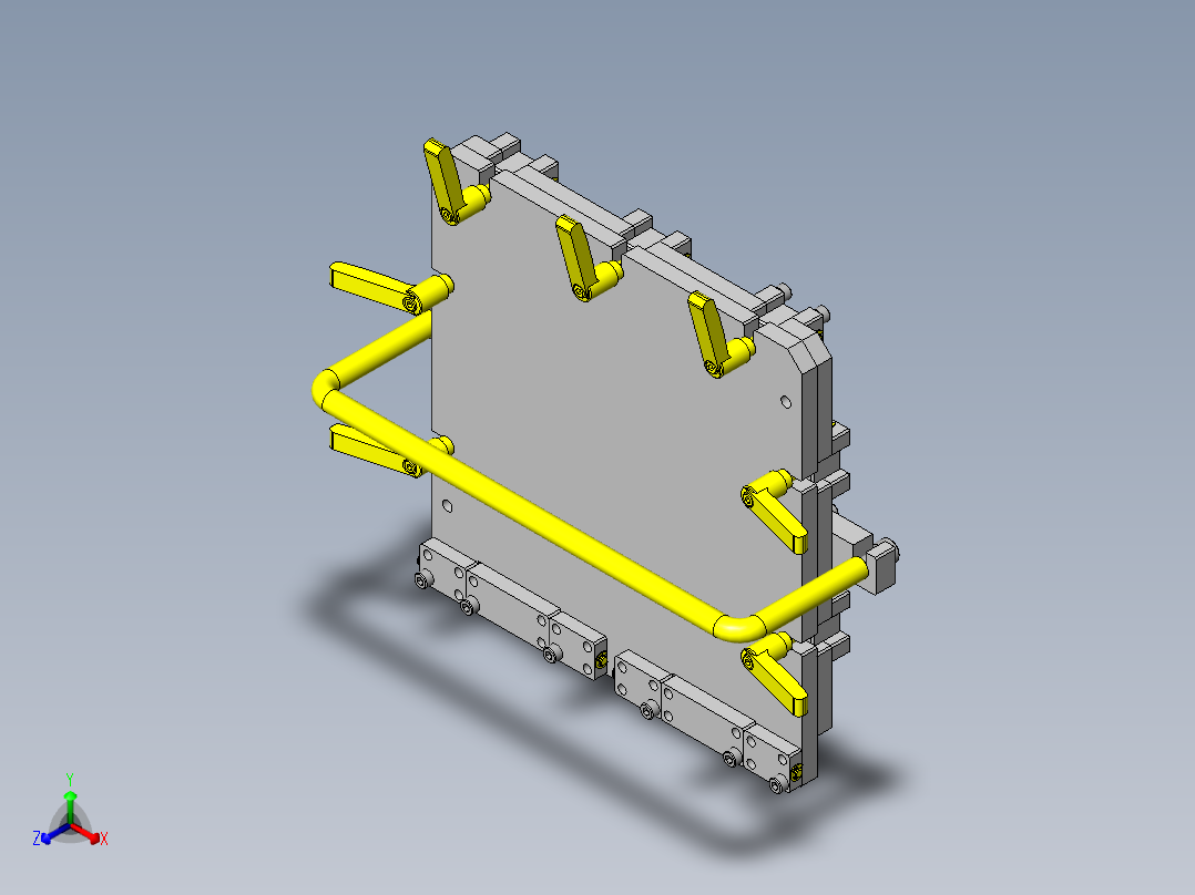 使用固定把手开闭盖子正等轴测图