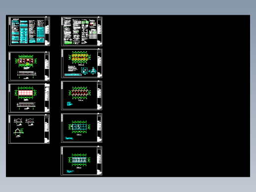 沥青瓦面的单层框架结构公园管理用房建筑结构施工CAD