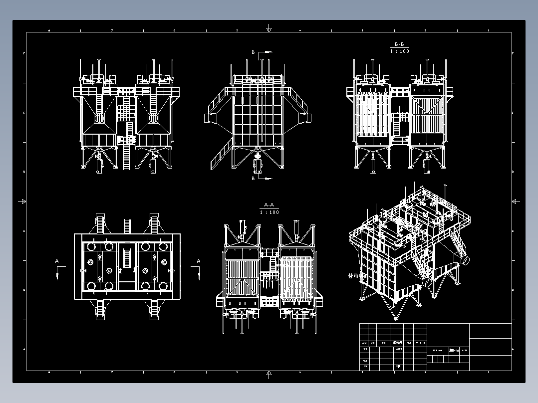 WESP3湿式电除尘器（管式）cad图纸湿式