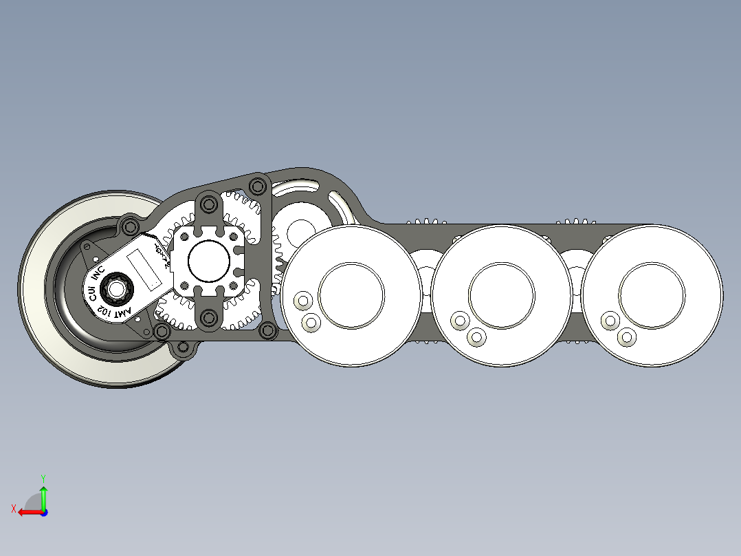 齿轮箱模型后视图