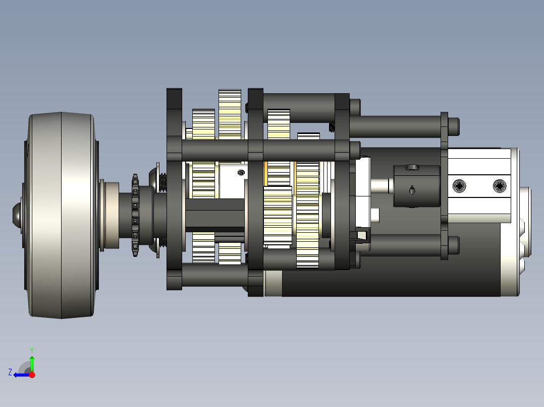 齿轮箱模型右视图