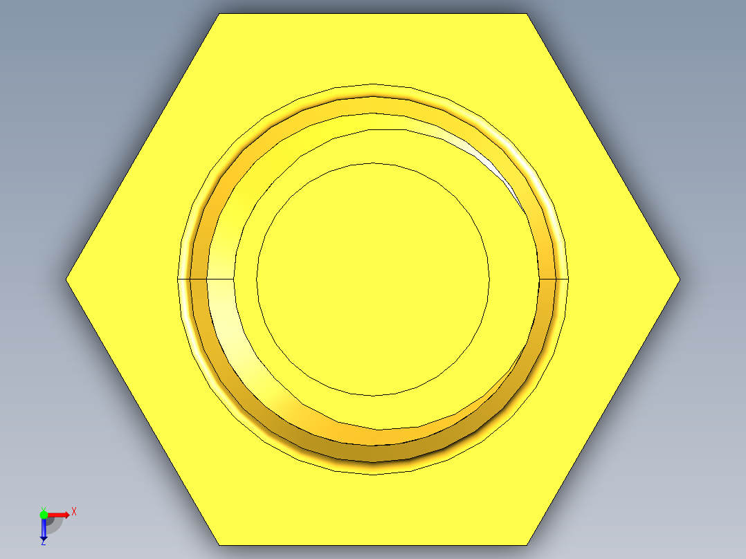 六角头铰制孔用螺栓(GBT27）俯视图