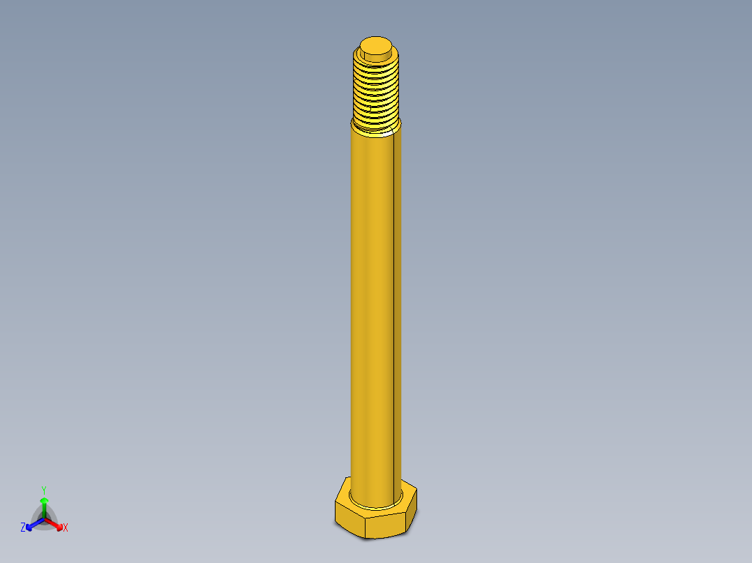 六角头铰制孔用螺栓(GBT27）正等轴测图