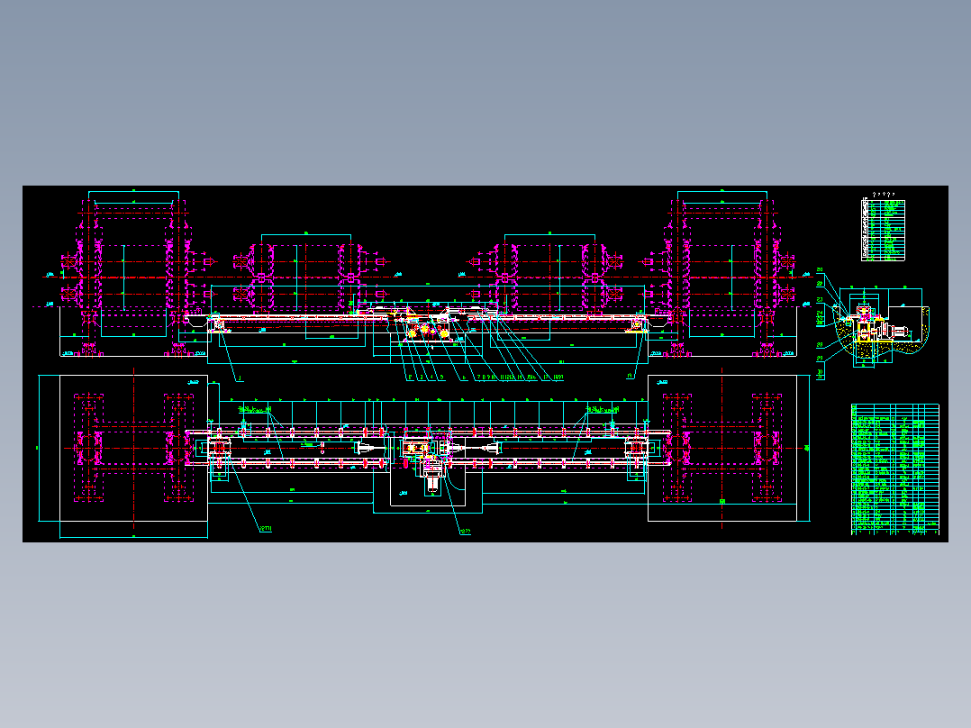 980-2000铝铸轧机全套装配图