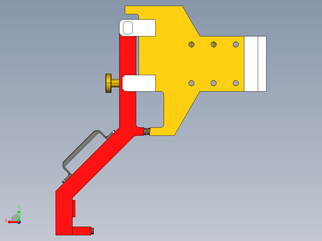 夹具固定座3D模型后视图