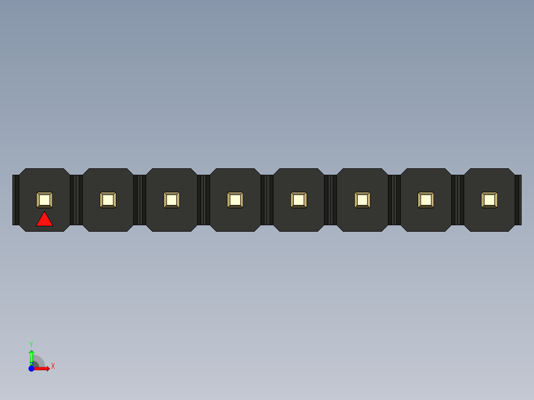彩色公头100mil（2.54mm）系列-DS1021_black_1x08p_100mil_Type43_rev1.0前视图