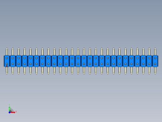 彩色公排针 100mil 2.54mm 系列-DS1022_blue_52p_100mil_TypeSMT_rev1.0前视缩略图