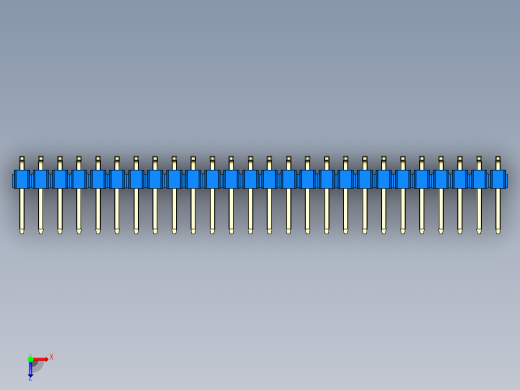 彩色公排针 100mil 2.54mm 系列-DS1022_blue_52p_100mil_TypeSMT_rev1.0俯视缩略图