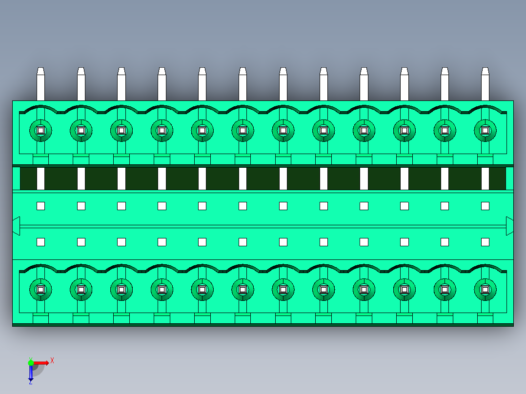 DEGSON 2EDG 系列 5.08mm 可插拔接线端子组-2EDGRH-5.08-24P-14-00AH俯视图