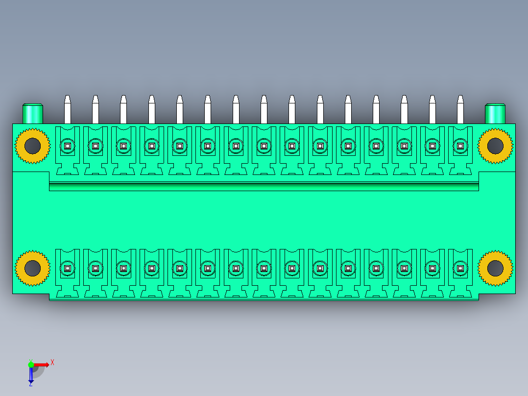 DEGSON 15EDG（公头） 3.5mm 螺钉锁紧，插拔式接线端子 FullPack-15EDGRTM-3.5-30P-14-00AH俯视图