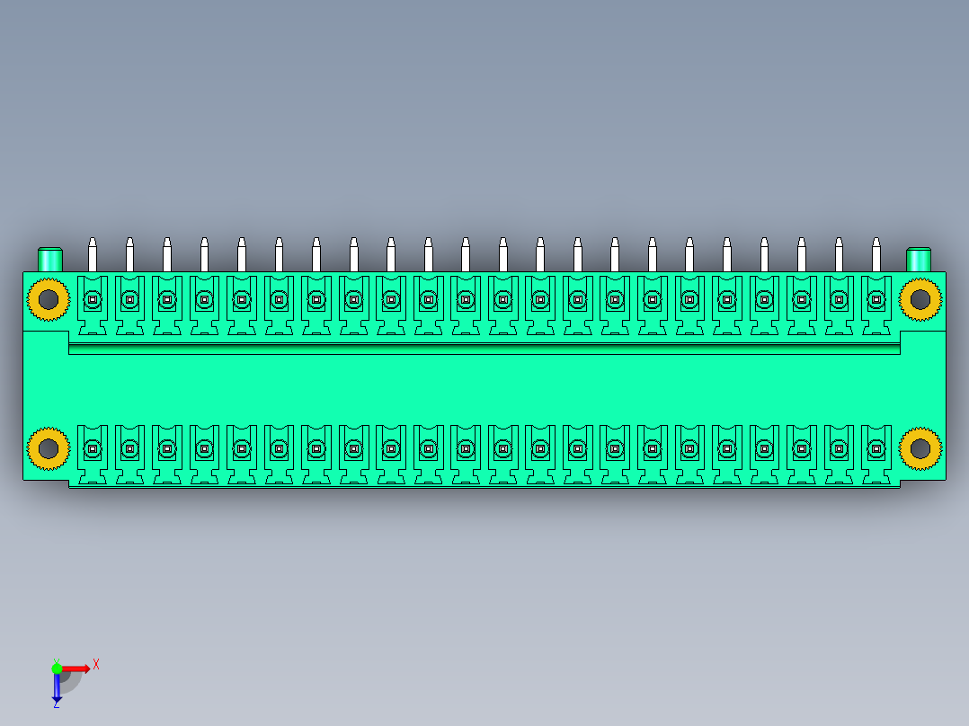 DEGSON 15EDG（公头） 3.81mm 螺钉锁紧，插拔式接线端子 FullPack-15EDGRTM-3.81-44P-14-00AH俯视图