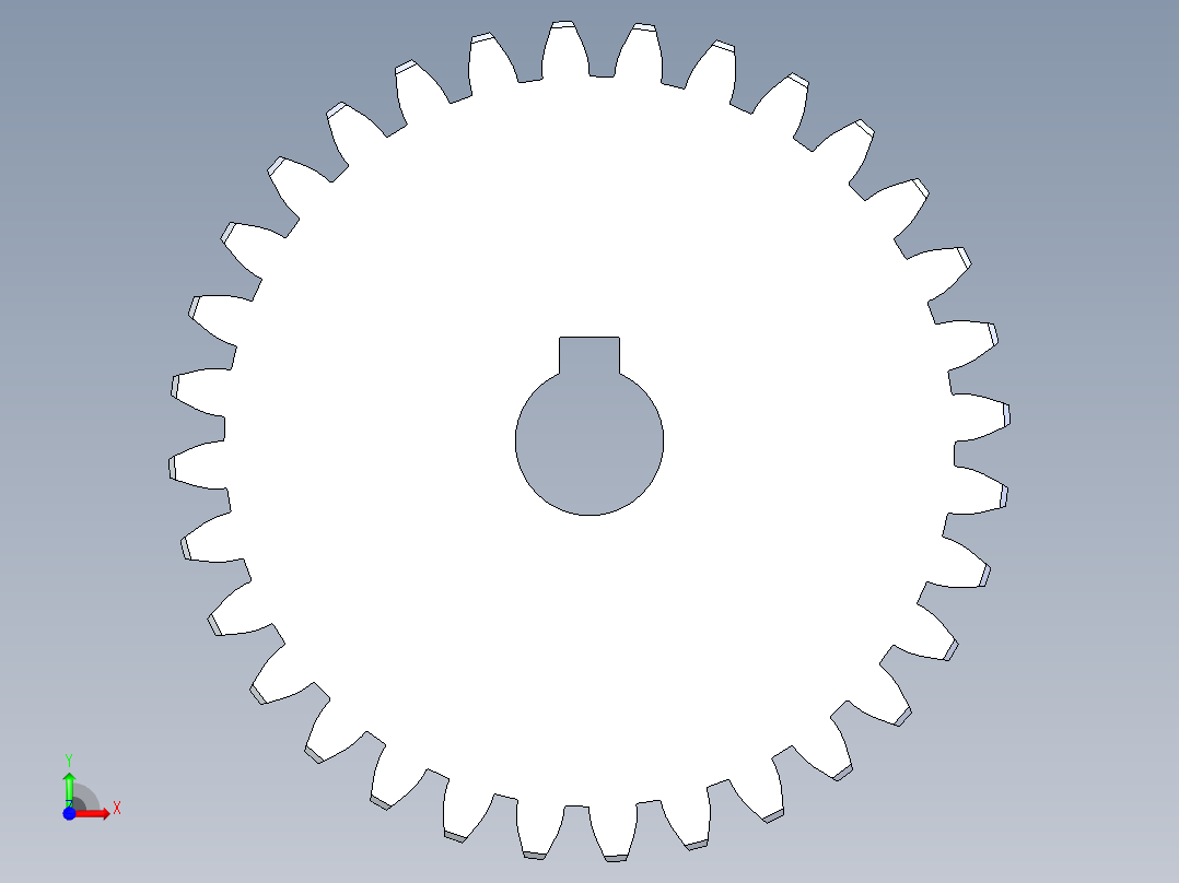 正齿轮压力角20 -24dp-20pa-32t spur gear前视图