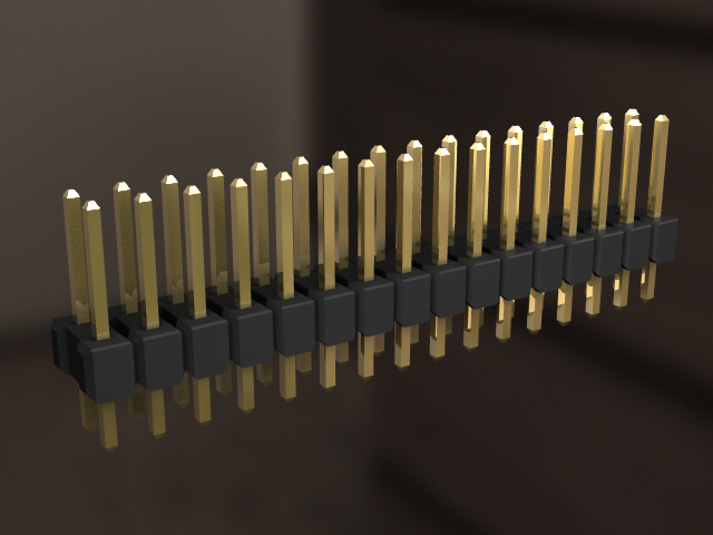 双排通孔引脚接头，间距2.54毫米