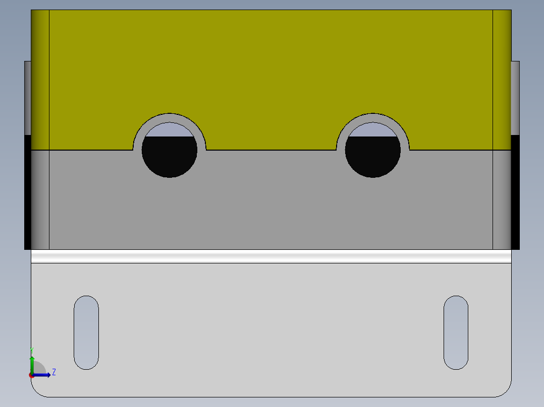 二孔按钮盒组件（施耐德）左视图