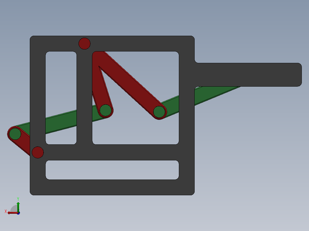 滑动连杆后视图