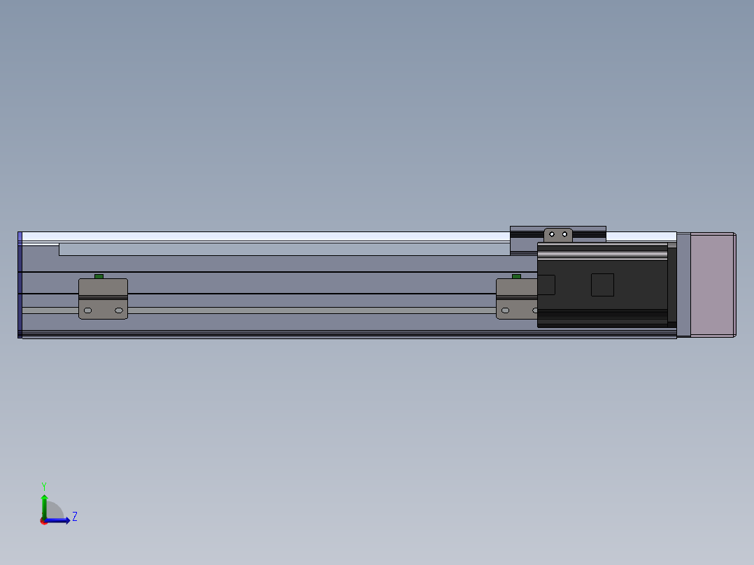 电动滑台模组SDM75右折模型左视图