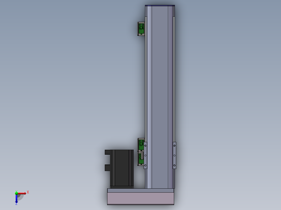 电动滑台模组SDM75右折模型俯视图