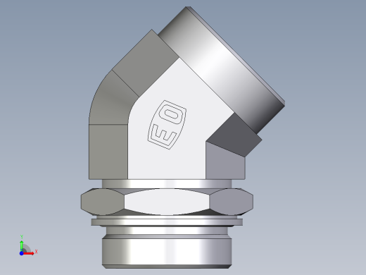 卡套式工业通用硬管接头EO_Adjustable_locknut_45_deg_elbow_VEE42LMOMDCF前视缩略图