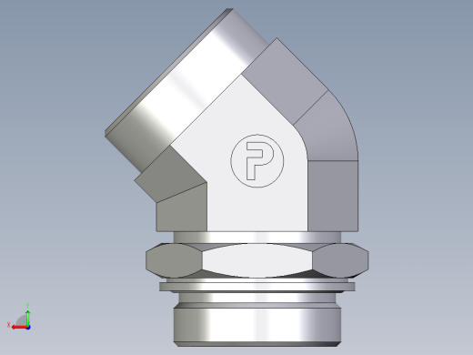 卡套式工业通用硬管接头EO_Adjustable_locknut_45_deg_elbow_VEE42LMOMDCF后视缩略图