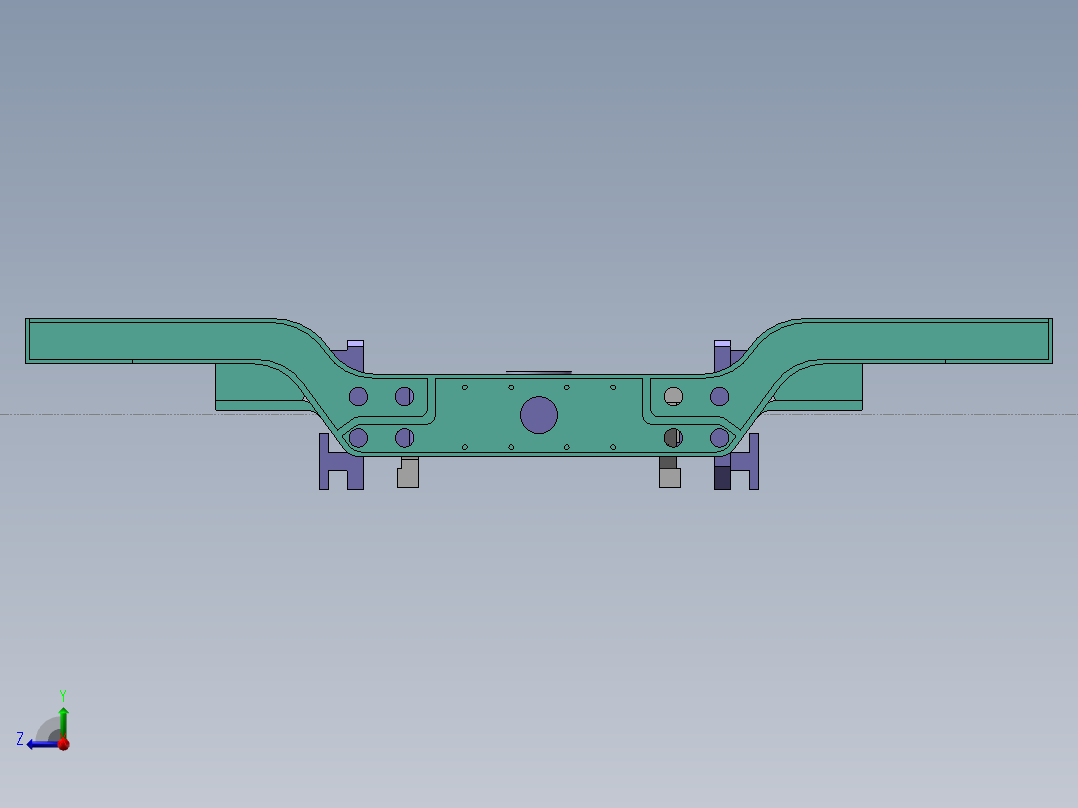 高铁、地铁转向架右视图